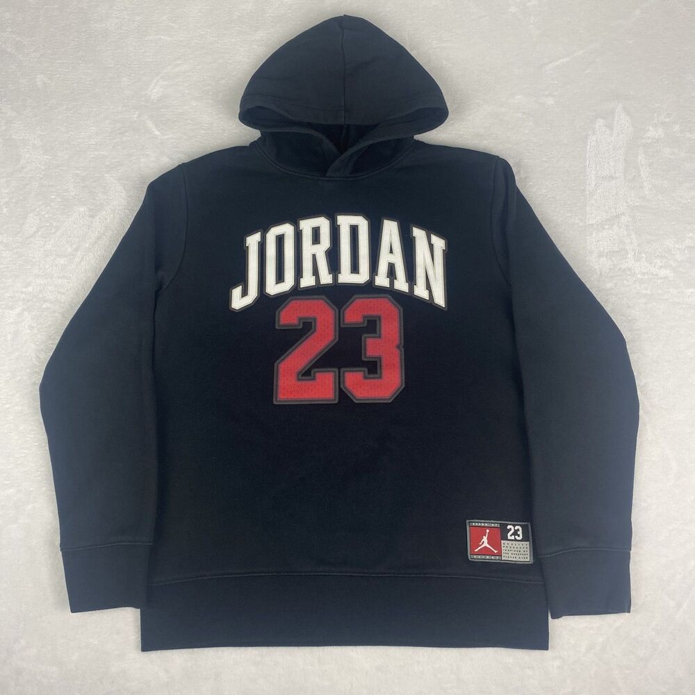 Jordan 23 Sweater Youth Large 12-13 Yrs Black Hoodie Sweatshirt Pullover Casual